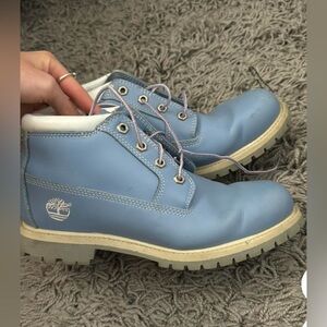 Nellie baby blue timberlands women’s